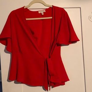 Red peplum top